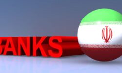 Banks Text With Iranian Flag Globe